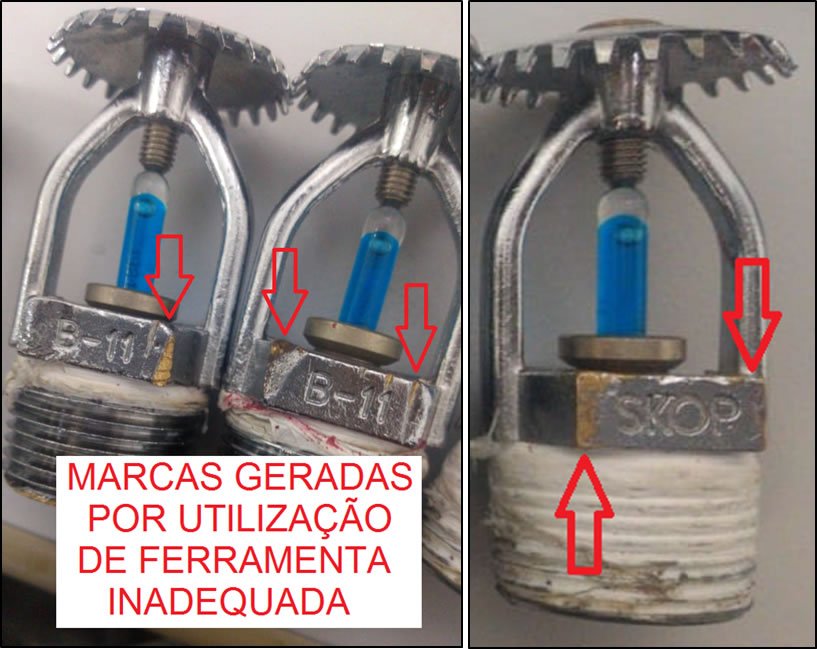 marcas geradas por utilização de ferramenta inadequada
