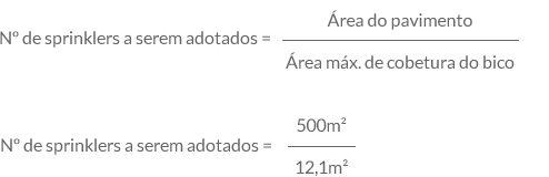 exemplo número de sprinklers a serem adotados