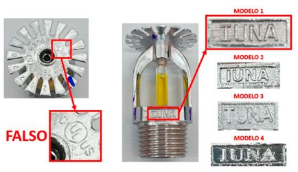Não conformidade no exame visual marcas diferentes que imitam a marca original
