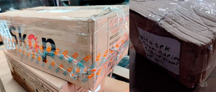 Embalagens danificadas Sprinklers Skop