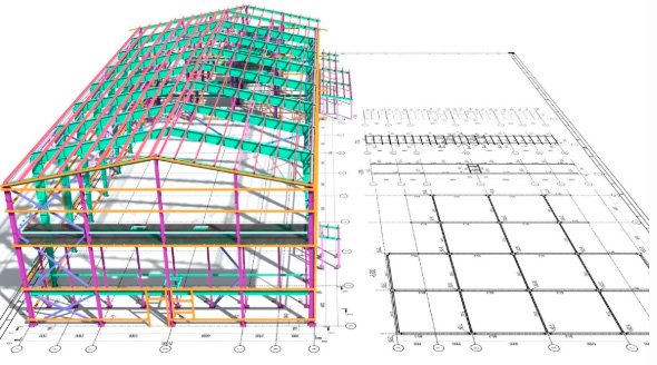 Comparação entre um projeto em 3D e 2D