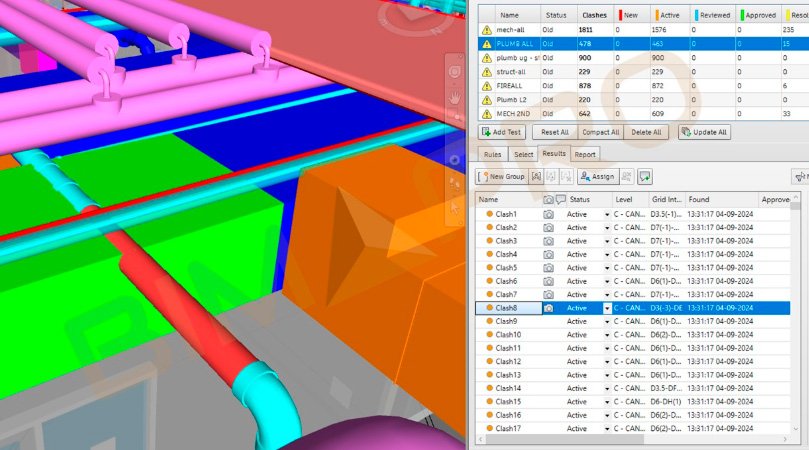 Exemplo de identificação de Clash Detection