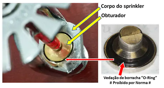 testes de sprinklers não certificados