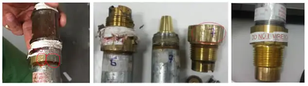 Danificação de sete sprinklers de uma mesma instalação
