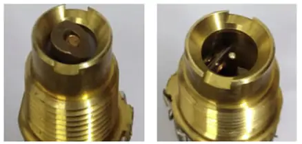 Posição do selo de entrada antes e depois da ativação do sprinkler seco